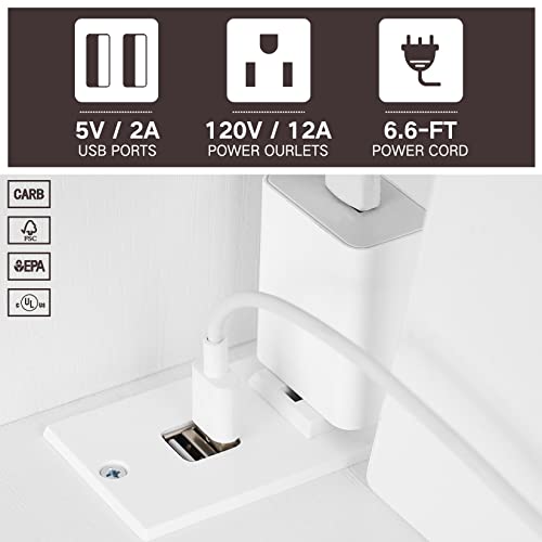 Szlhanjz Narrow End Table, Small Side Table For Small Spaces, 3 Tier Modern Nightstand With Charging Station, Wood Couch Sofa Side Table With Storage Shelf, Night Table For Bedroom Home Dorm, White #TOP5