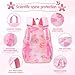 Lovely Girls Backpack School Bag for Students Kids Book Bag with Multiple Pockets Splash-proof Children's Backpack（17inch Set Pink）