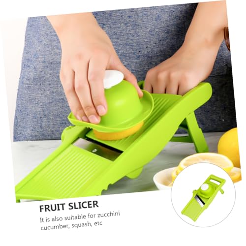 Cortador manual de verduras y rallador de patata con mango verde miniatura 7