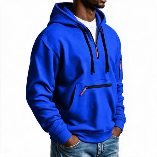Work Hoodies for Men Tactical Sweatshirt Cargo Quarter Zip Pullover - image 5