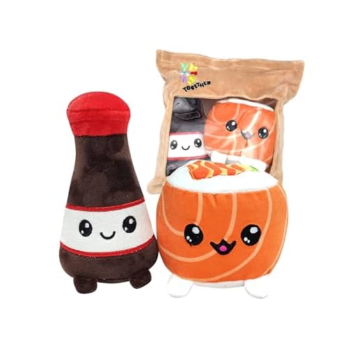 Joy Toy - Yummies Together Uramaki und SOYA - 2 Plüsch 15 cm in Take Away Plüsch Tasche 21x21 cm