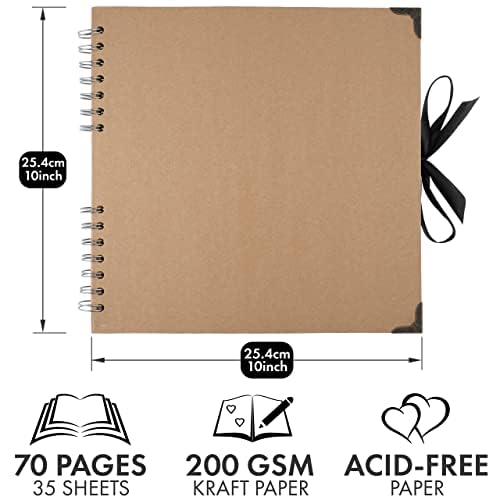 Bstorify Scrapbook Album, (198 PCS), 70 Pages 25.4 x 25.4 CM With 174 PCS Scrapbooking Paper, 10 PCS Metallic Marker Pens - Image 2