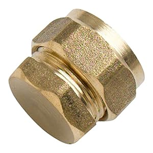 Merriway® BH01543 Brass Compression Fittings Stop End, 15mm
