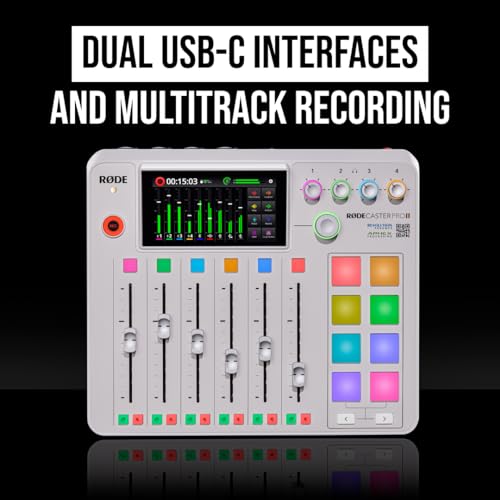 Image of RODE RODECaster Pro II All-in-One Production Solution for Podcasting, Streaming, Music Production and Content Creation (White)