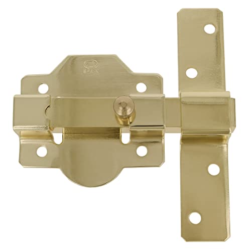 Amig - Cerrojo de Sobreponer para Puertas de Entrada o Traseras Mod. 1P - 88 x 131 mm - Pasador de Alta Seguridad - Pestillo sin Llaves - Acero Dorado