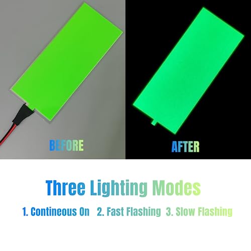 Image of Electroluminescent EL Panel Light, DIY EL Light Cuttable Paper for Decoration /Cosplay /Funny Birthday Parties /Horror Theme Parties /Pumpkinhead (1, Green)