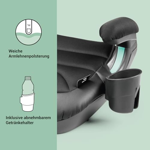 Peg Perego Viaggio Shuttle Autositz, Auto-Sitzerhöhung mit ISOFIX für Kinder von 125 bis 150 cm (6-12 Jahre), 22-36 kg, Licorice