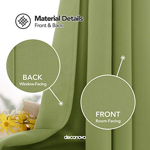 Image of Deconovo Decorative Blackout Thermal Insulated Window Treatment Panel Room Darkening Curtains for Bedroom, 52 x 95 in, Nile