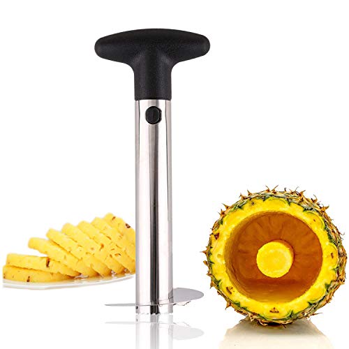 Stainless Steel Pineapple Peeler Handheld Fruit Corer Slicer Cutter Easy Kitchen Tool for Home & Kitchen with Sharp Blade for Fruit Core Removal & Slicing