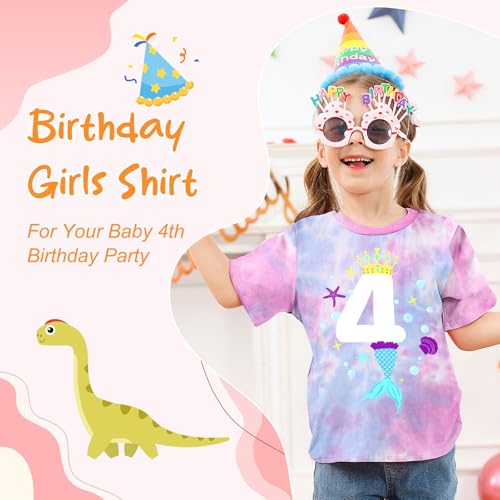 Image of Lovekider Girls Birthday T Shirts Cotton Short Sleeve T-Shirts Tee Party Clothing 3-6 Years
