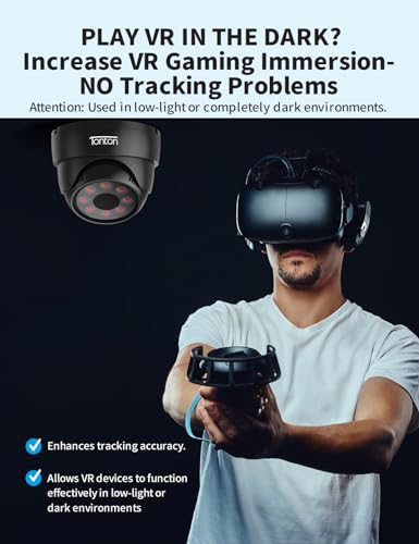 Tonton Infrared Illuminator, IR Illuminator, 15M Auxiliary Light Illuminator for Quest2/Quest/PS VR2 PlayStation(PSVR2)/ PS5 VR2/CCTV Security Camera, No-Light Disturbance, 3M EU Power Supply, Black - imagen 3