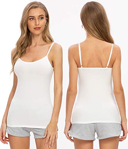 Air Curvey 2&4 Pcs Basic Camisole For Women Cami Tanks Adjustable Spaghetti Strap Tank Tops Black Gray White Pink S #TOP3