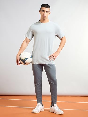 Image of TECHNOSPORT Mens Polyester Slim Fit Activewear Track Pant with SPF50+ for Running, Workout Wear Antimicrobial & Quick Dry