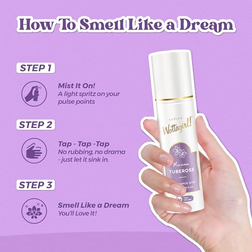 Image of Layer'r Wottagirl Mexican Tuberose Fragrance Mist - 100% Vegan - Bold & Floral Scent with Tuberose, Rose, Cypress & Cedarwood - Long-Lasting Fragrance Mist for Women (120ml)