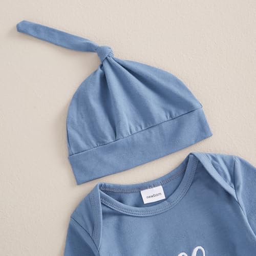 Image of Baby Girl Boy Sleeping Waffle Bag Letter Embroidery Long Sleeve Sleep Striped Sack with Hat 2 Piece Set for Fall