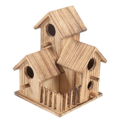Cabane pour oiseaux de jardin HEMOTON en bois clair de qualité - 2