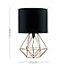 MiniSun - Pair of Modern Copper Metal Basket Cage Bed Side Table Lamps with a Black Fabric Shade
