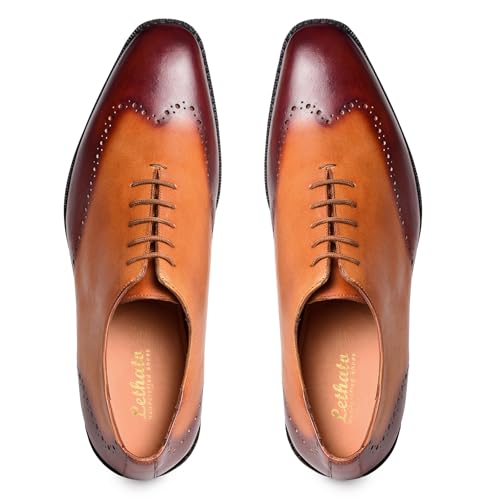 Image of Lethato Handcrafted Wholecut Oxford Men's Genuine Leather Lace Up Dress Shoes