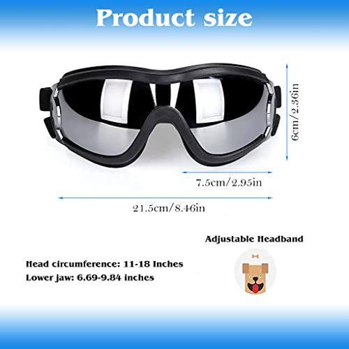 Image of Qpets Nylon Adjustable Dog Goggles Sunglasses For Outdoor Walking,Windproof Dustproof Goggle For Dogs Uv Protection Color Reflective Goggles For Medium Or Large Dog Fun Goggle For Dogs Black,1 Count