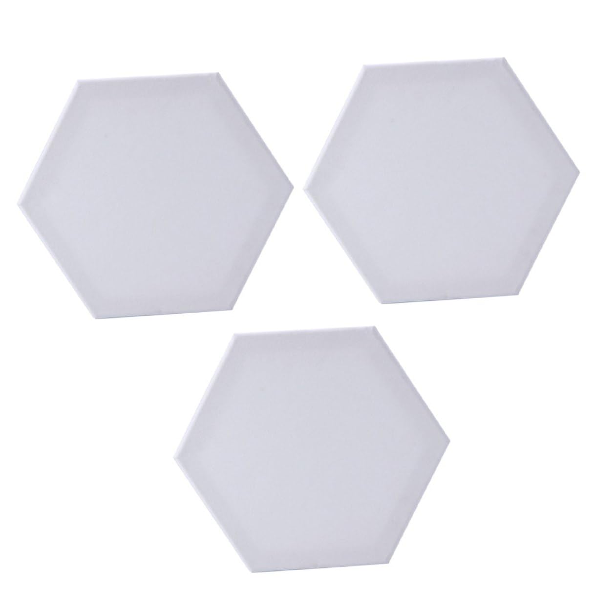Lienzo de algodón hexagonal para pintura acrílica y óleo, pack de 3 paneles de 12,5 cm