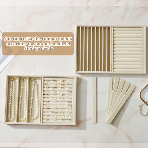 Image of Large Velvet Jewelry Tray Display Drawer Inserts 2 Pack
