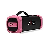 Bluetooth Speaker with USB, Built-In 3.5mm Line-In Jack Rechargeable Battery and Subwoofer Pink....