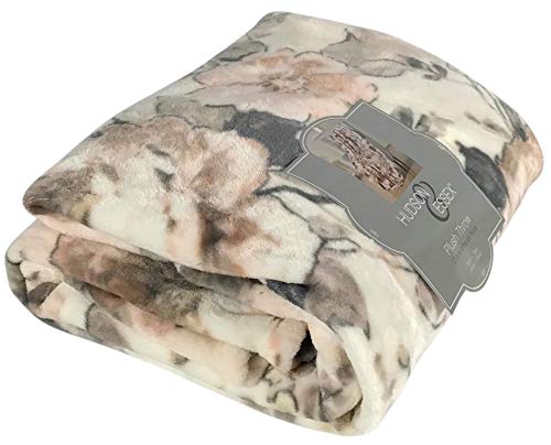 Vcny Decorative Throw Blanket: Large Floral Watercolor Design Accent For Couch Or Bed, Colors: Peach, Blush, Pink, Taupe, Grey, Beige #TOP2