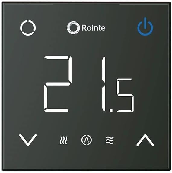 Front view of the Rointe CT.0 TSMTIB0 digital thermostat