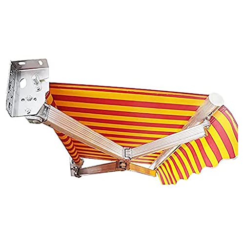 Toldo articulado con manivela de mano de 200 x 150 cm, para patio, protección UV, impermeable, ángulo ajustable, para exteriores, balcón, toldo de aluminio retráctil manual