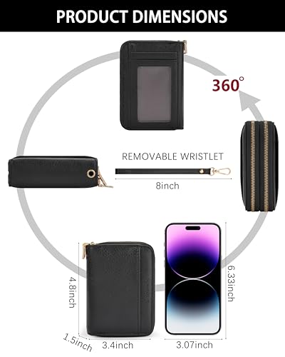Image of Credit Card Holder for Women,Accordion Wallet with wristlet