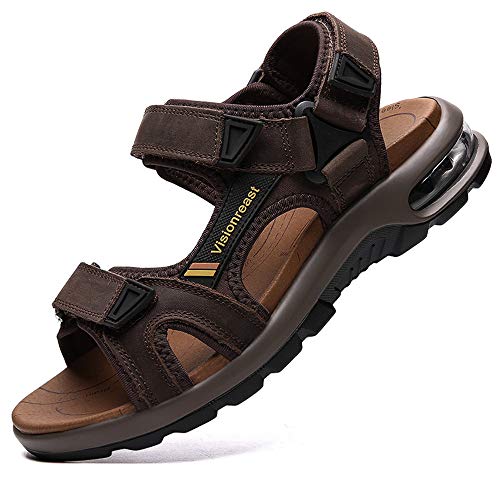 visionreast Mens Open Toe Leather...