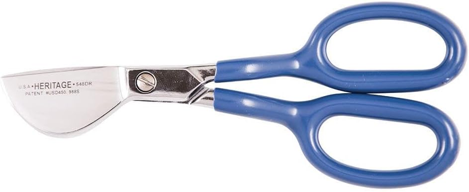 Klein Tools G548DR Scissors, Made in USA, Duckbill Napping Shear with Large Ring Offset Handles and Knife Edge for Left-Hand or Right-Hand Use, 7-Inch