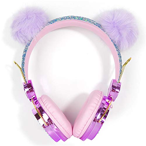 BAIHUAXIN Cat Ear Headphones,Cute Wired Headphone with Microphone Girls MusicStereo Gaming Headphones for PC, Mobile Phone