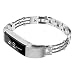 TOYOUTHS Compatible with Fitbit Alta Bands and Fitbit Alta hr Bands for Women, Bling Metal Adjustable Replacement Dressy Bracelet Wrist Bands Silver