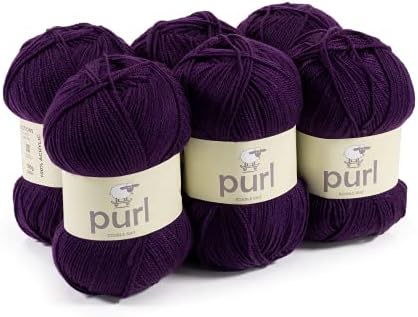 Purl 100g Premium Acrylic Yarn 102 Cream, Pack of 6