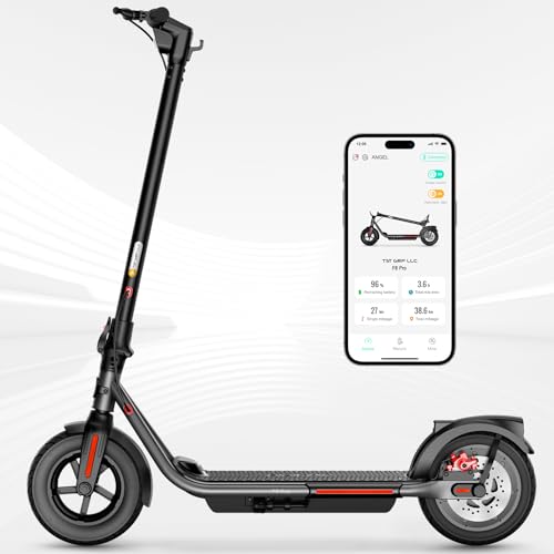 Patinete eléctrico para Adultos, autonomía de 20 Millas, Scooter eléctrico Plegable portátil con Sistema de frenado Doble, neumáticos de 10 Pulgadas y Goma sólida, 16 T