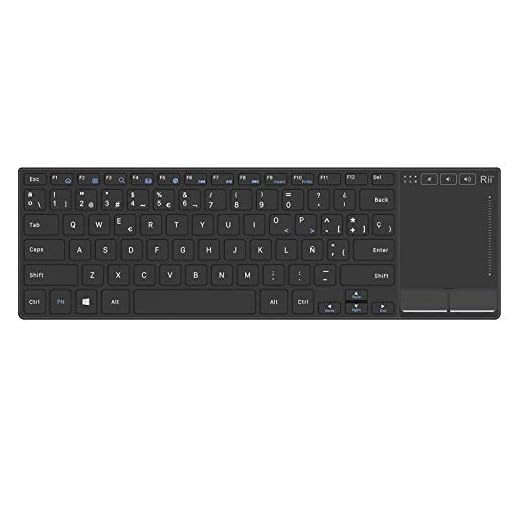 Rii K22 Teclado miniSlim Multimedia. Función inalámbrica 2.4GHz, Cubierta Ultra-Resistente de aleación de Aluminio y batería de Ion-Litio para PC, portátil, Raspberry Pi2/Pi3, Smart TV, Android Box