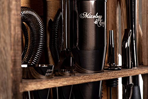 Mixology Bartender Kit: 11-Piece Bar Tool Set With Rustic Wood Stand | Perfect Home Bartending Kit And Cocktail Shaker Set For A True Drink Mixing Experience | Fun Housewarming Gift Idea (Gun-Metal) #TOP6