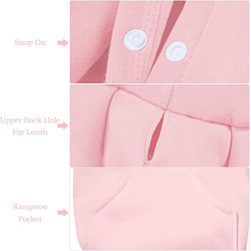 Gootailor Pet Clothes For Small Dogs Cute Puppy Hoodies Blank Doggie Sweater Warm Sweatshirt Pink Large #TOP5