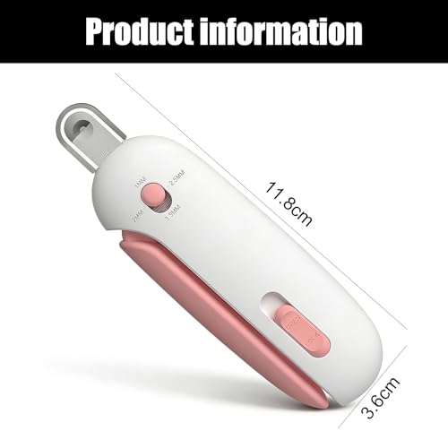 Cat Nail Clippers with Safety Guard & Adjustable Aperture, 1 Pack Stainless Steel Pet Claw Trimmer with Hidden Nail File for Kittens, Cats & Dogs – Ergonomic Grooming Tool (Pink) - Image 3