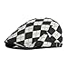 YICHUN Women Men Beret Newsboy Hats Plaid Golf Sun Hat Cotton Flat Cap Baseball Caps Cabbie Driving Cap (Black)