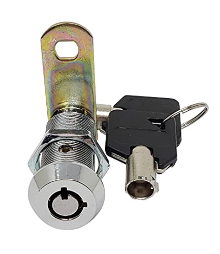 Admiral Locks 1-1/2” Tubular Cam Lock, Keyed Alike Removable Key RV Compartment Storage Lock Cabinet Locks (1-1/2 Inch 90°, Chrome Pack of 2) - Thumbnail 4