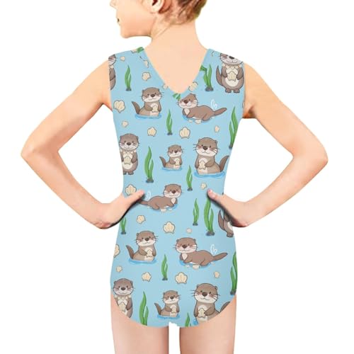Image of INSTANTARTS Gymnastics Leotards Girl Dinosaur Dancewear Activewear Quick Dry