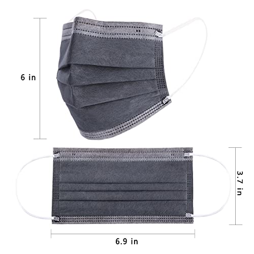 Image of Borje Grey Disposable Face Mask 100 Pcs Grey Face Masks 3 Ply Protection Masks