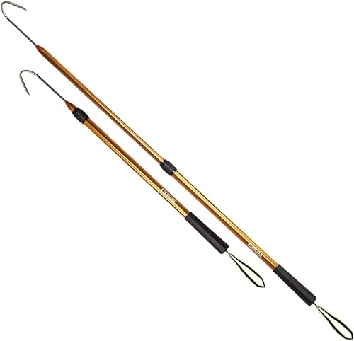 Gancho extensible de aluminio para peces con soporte de gancho de lanza de pesca de acero inoxidable afilado