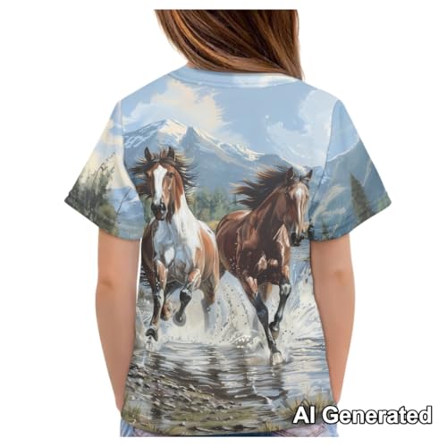 Image of Xhuibop Kids Tshirts Girls Boys 3-16 Years Summer Clothes for Teens Loose Fitting Tops