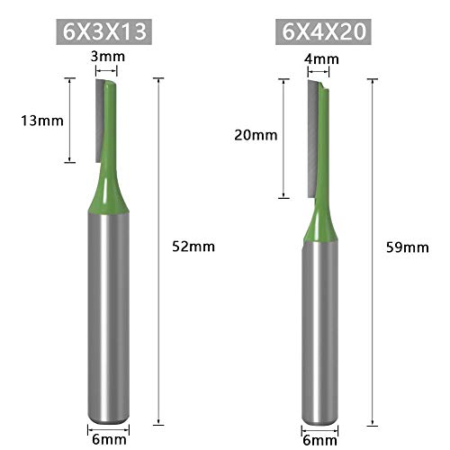 WSOOX 7 Stück 6mm Schaft Gerade Fräser Set, Nutfräser Holzfräser Fräser