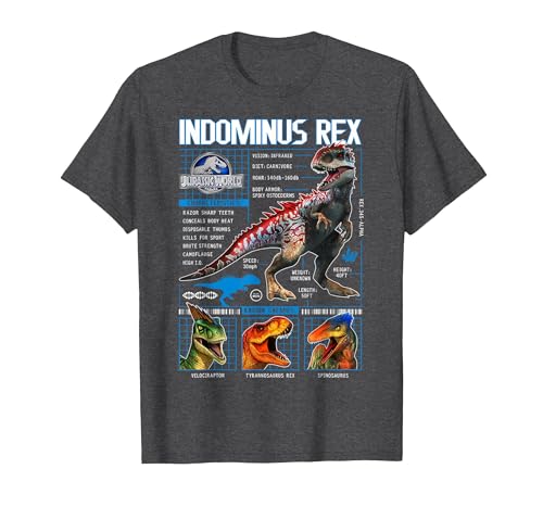 Jurassic World Indominus Rex Schematic T-Shirt, Men, Dark Heather Grey, 4X-Large