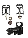 Road Bike Pedals & Bicycle Stem - Set of Folding Bike Stem & Wellgo Removable Flat Pedals with Latches - Easy to Install & Detach Bike Accessories - Space Saving Flatten Your Bike Kit by Flatbike