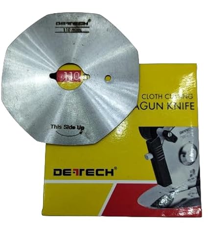 DE-TECH 110MM ROUND NECK CLOTH CUTTING OCTAGUN KNIFE Rotary Fabric Cutter MACHINE BLADE INDUSTRIAL SEWING MACHINE KIT